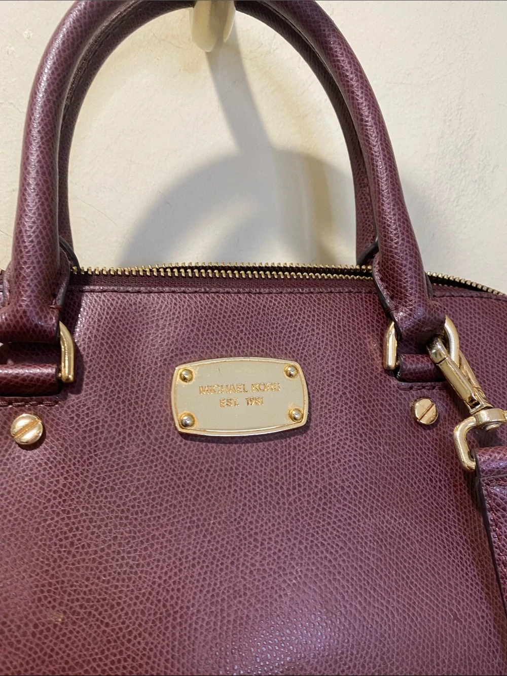 Michael Kors Cindy  Dome Satchel Bag in Plum